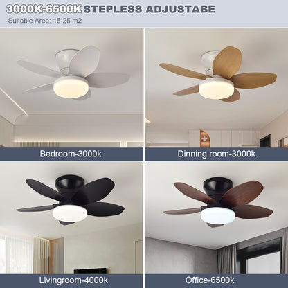 Simple LED ceiling fan remote control light for 25 inch living room and bedroom multifunctional ceiling fans