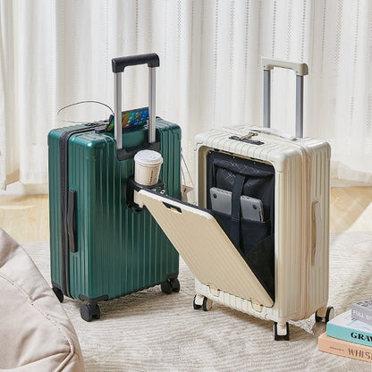 New multifunctional luggage with front opening 20 inch password travel case 26 inch men's and women's large capacity luggage wit