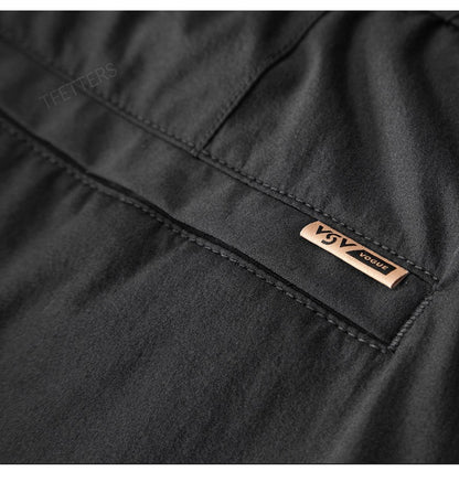 TFETTERS Brand Summer Men Pants New Elastic Waist Casual Solid Color Pants Ice Silk Thin Straight Breathable Loose Sweatpant Men