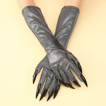 Fashion Cosplay Shiny Cat Ear Masks Sexy Bling Long Gloves Costume Accessories Halloween Party Kitten Half Masks