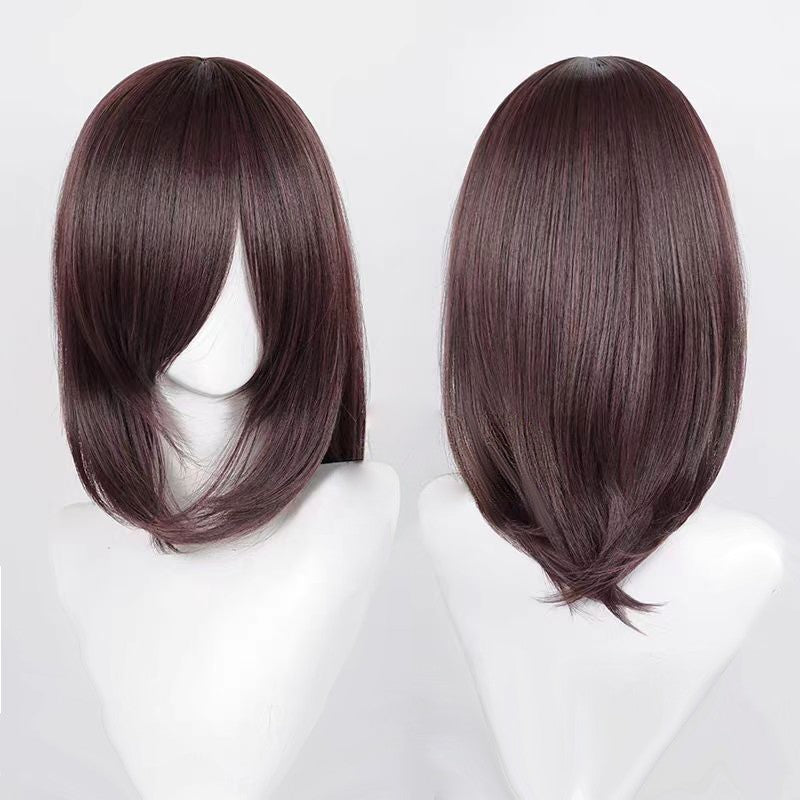 Perucas de Cosplay Multicoloridas 40cm Curtas Retas Masculinas Perucas Sintéticas Resistentes ao Calor para Cosplay de Anime e Festas de Halloween