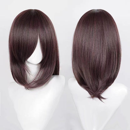 Perucas de Cosplay Multicoloridas 40cm Curtas Retas Masculinas Perucas Sintéticas Resistentes ao Calor para Cosplay de Anime e Festas de Halloween