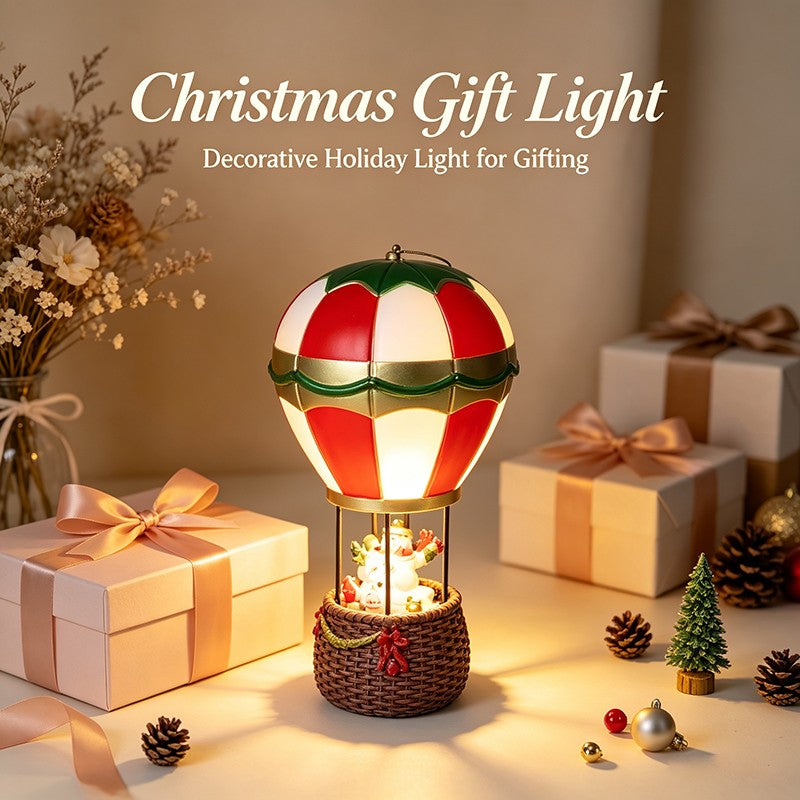 Christmas Glowing Ornaments Santa Claus Snowman Fireplace Resin LED Night Light Christmas Decoration Holiday Kids Toys Gift