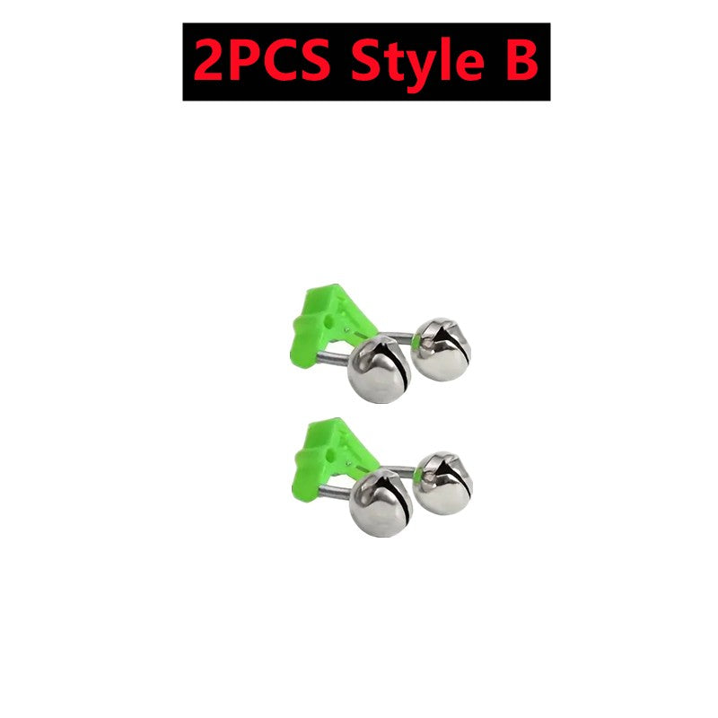 10-1PC Fishing Bite Alarms Fishing Rod Bells Tip Clip Bells Ring Green ABS Fishing Accessory Outdoor Pole Fish Bites Indicators
