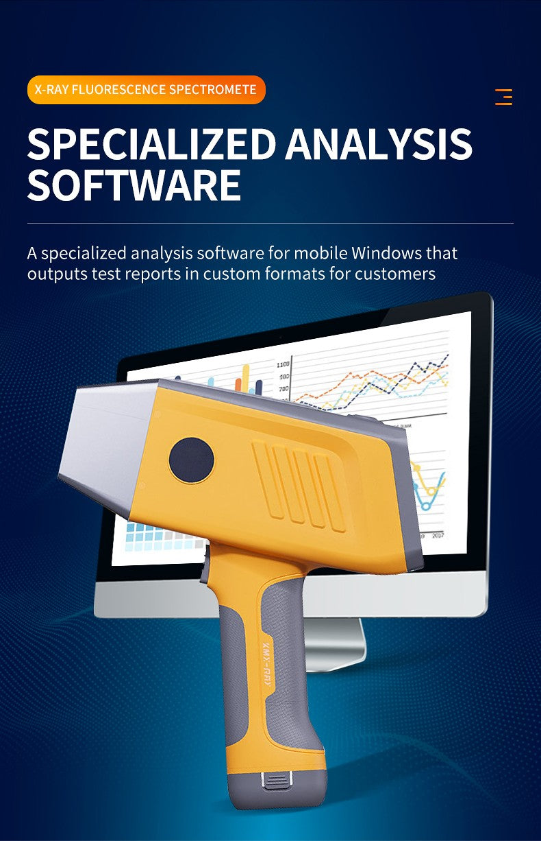 Espectrômetro de fluorescência de raios X (XRF) portátil manual, analisador mental XRF, analisador de ouro por raios X