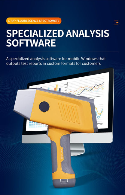 Espectrômetro de fluorescência de raios X (XRF) portátil manual, analisador mental XRF, analisador de ouro por raios X