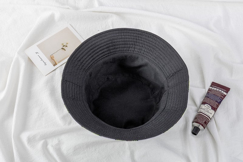 Chapéu Bucket Unissex Quente de Verão com Estampa de Frutas, Dupla Face, Chapéu de Sol Feminino, Chapéu Panama Clássico Masculino