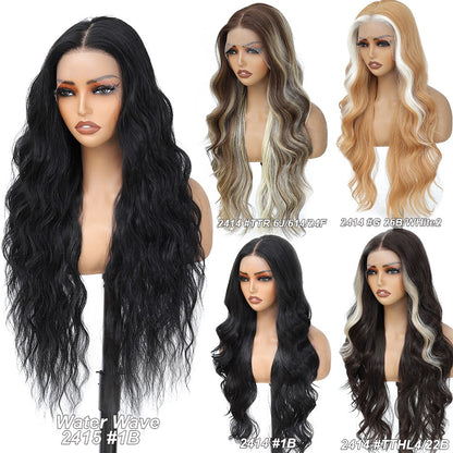 13X4 Lace Frontal Synthetic Body Wave Wigs Ombre Brown Heat Resistant Fiber Blond Swiss Transparent Lace Front Wigs For Women