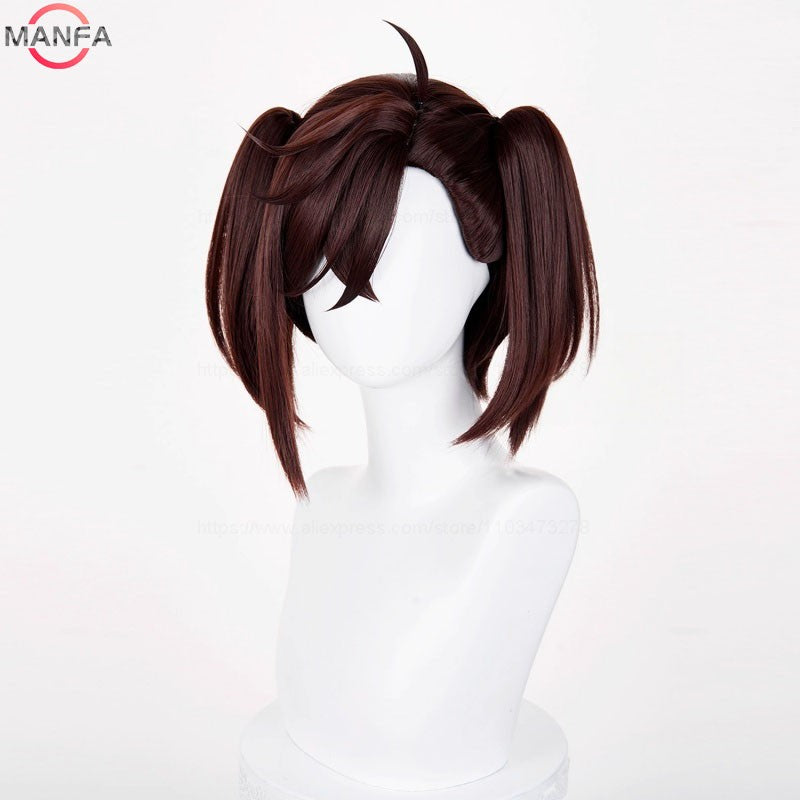 Momo Ayase Ekalun  Cosplay Wig Anime Dandadan Cosplay Short Brown Heat Resistant  Hair Anime Cosplay Wigs + Wig Cap