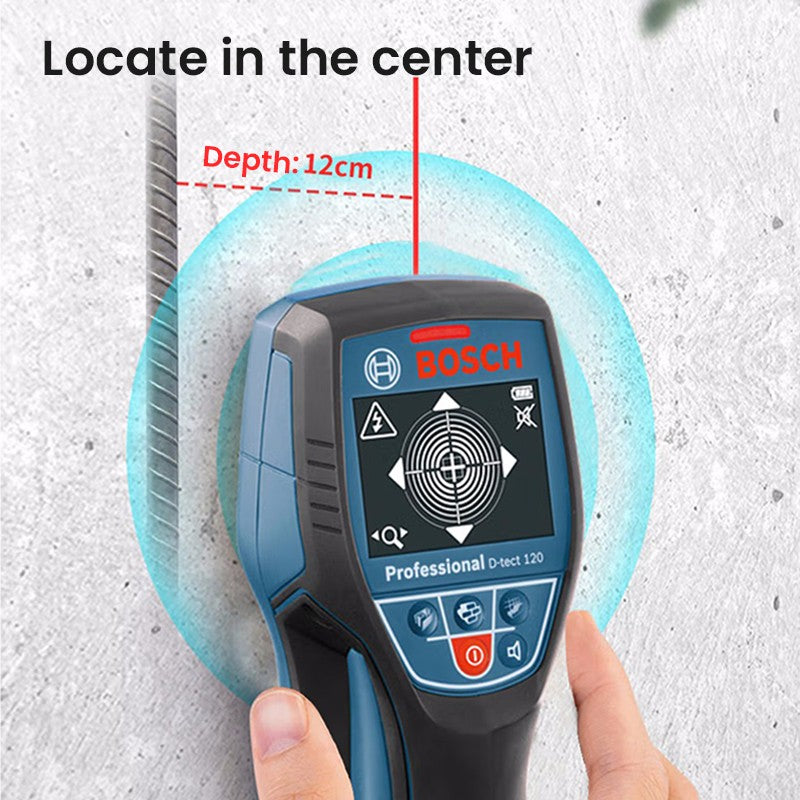 BOSCH D-TECT 120 Detector de metais Scanner Display digital profissional Detector de parede Localizador de pinos para cabo, cano de água, madeira, metal