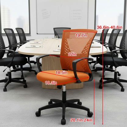 Cadeira de Escritório, Cadeira de Malha Ergonômica para Computador, Cadeira Giratória Média com Suporte Lombar e Braços