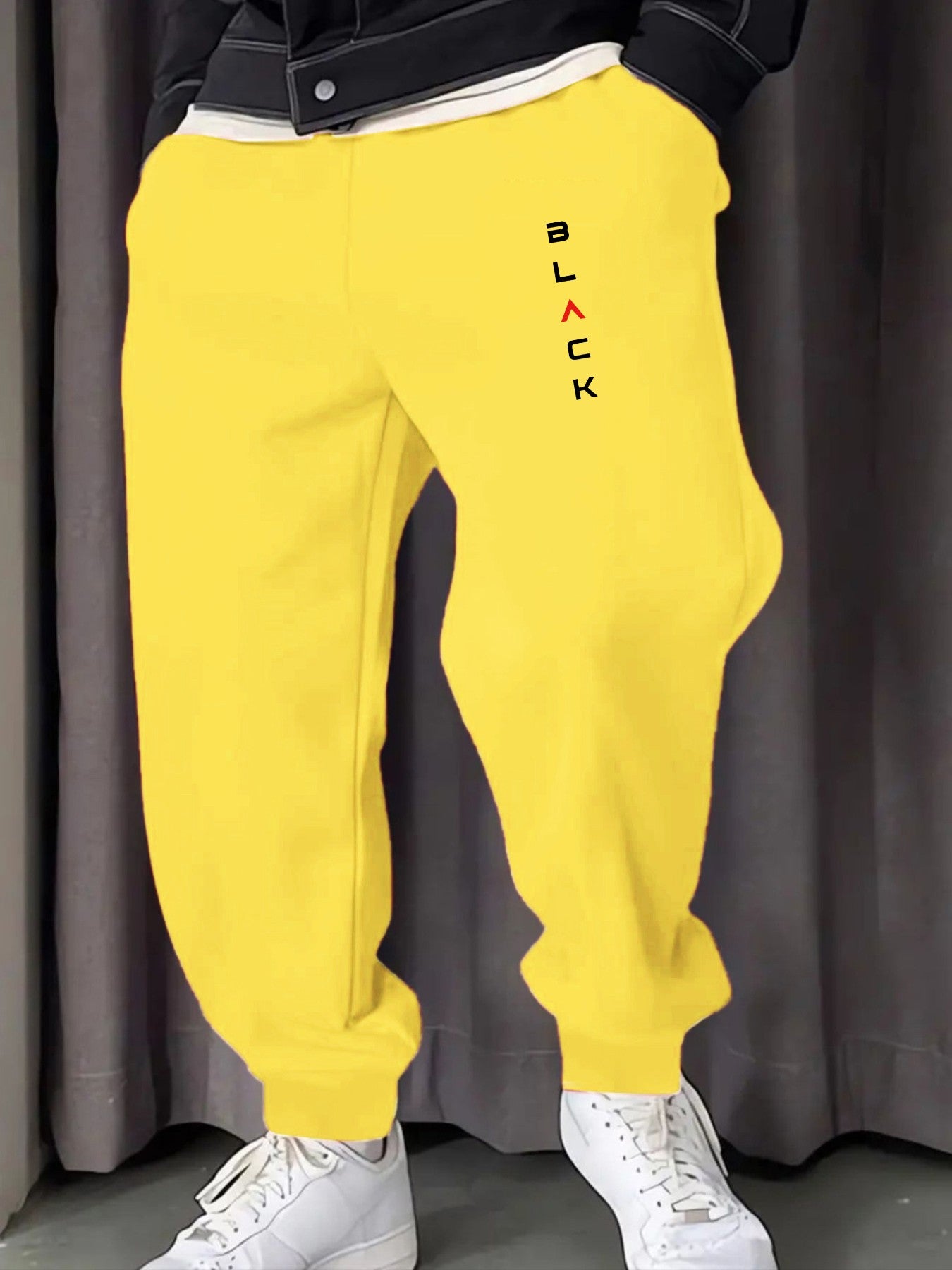 Calça Moletom Masculina Estampada Simples Preta Confortável Calça Multicolorida Y2K Calça de Moletom Casual para Corrida Unissex