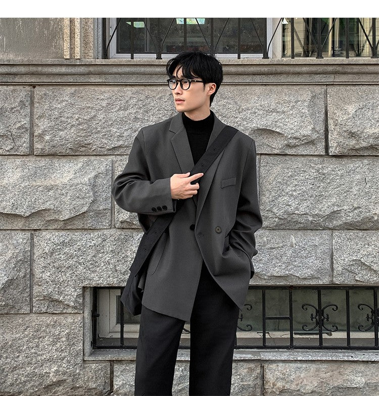 2024 Spring Summer Men Formal Blazers Men Korean Fashion Loose Casual Dress Jacket Men Harajuku Social Suit Jacket Clothing