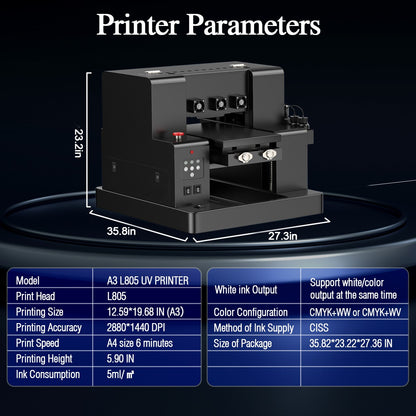 A3 UV Printer XP600 UV Flatbed Printing Machine with Varnish A4 A3 UV DTF Printer For Pen Metal Wood Acrylic UV Sticker Printer