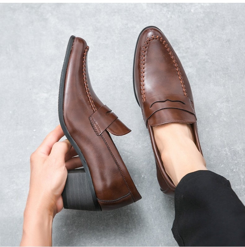 Classic Men's Dress Shoes High Heeled Casual Patry Business Leathers Shoes For Men Classic Wedding Men Formal Social Shoes Man