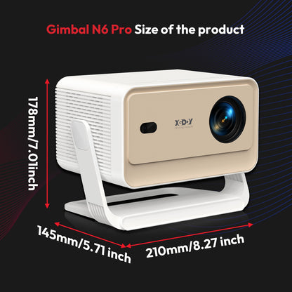 Projetor XGODY N6 PRO 4K 32 GB HD 700ANSI Dual WiFi6 BT5.0 Cinema Portátil Nativo 1080P para Filmes ao Ar Livre e Home Theater