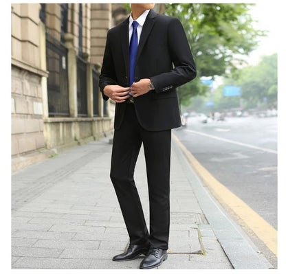Men's M-10XL Spring New Wedding Fashion Handsome Suit Business Cargo Trousers plus Size Two Sets Fat Friendly Clothing