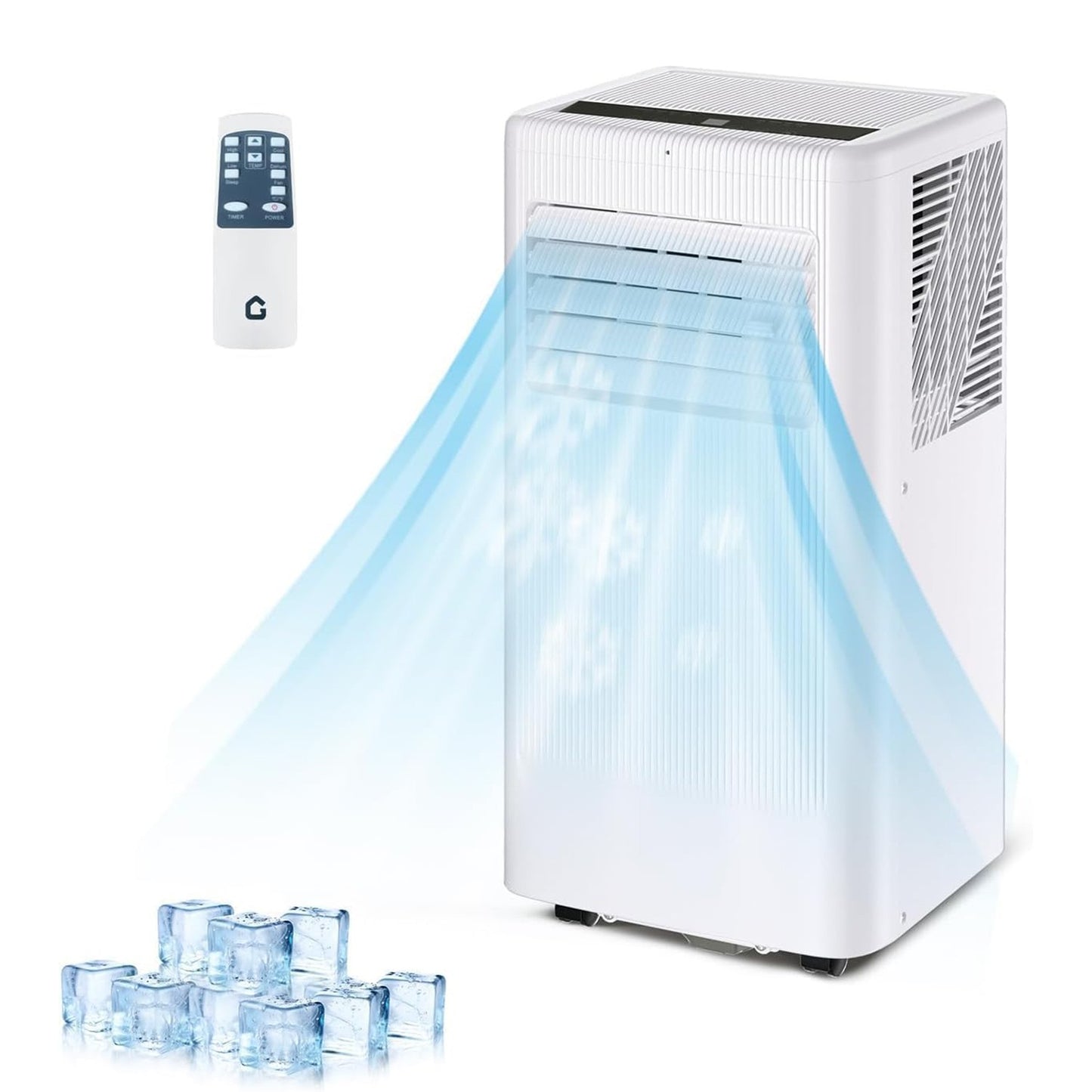 Ar Condicionado Portátil, 10000 BTU, Unidade de CA Remota com Função de Refrigeração, Desumidificador e Ventilador, Resfria até 52 m².