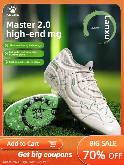 Kelme Men's Football Shoes Adult Mg Short Spikes Artificial Turf Training Football Boots Indoor Anti-slip Soccer Shoes