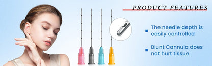 Microcannula Sterile Medical Fine Needle 18G 22G 25G 38mm 50mm 70mm Single Packaged Blunt Cannula For Fillers