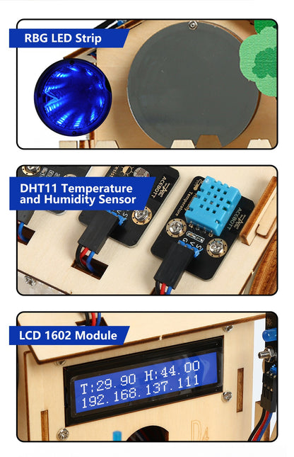 ACEBOTT Smart Home STEM STEAM Starter Kit Wooden House IoT Wifi Blockly Programming for ESP32 Arduino