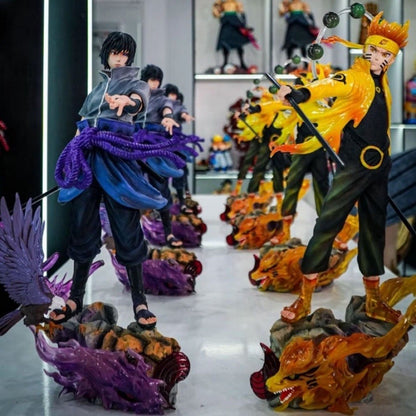 Boneco de Anime Naruto de 37cm Quente Rikudousennin Mode? Uzumaki Naruto Uchiha Sasuke Figuras de Ação GK PVC Coleção Modelo de Desenho Animado Brinquedo