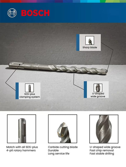 Conjuntos de Brocas Bosch SDS Plus para Martelete para Concreto Diâmetro 6-12mm Cabo Redondo Acessórios para Martelete Perfurador