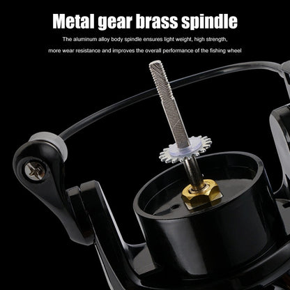 Molinete de Pesca Leve ZP Série 500/800 com Cabo EVA 13+1BB Relação de Transmissão de Alta Velocidade 5.2:1 Mini Molinete Carretel de Metal