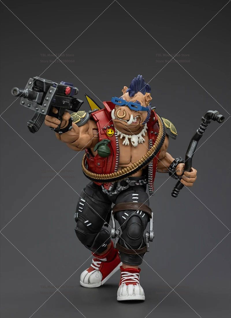 Original JOYTOY TMNT 1/18 Coleção Rocksteady&Beebop Conjunto Completo Boneco de Ação Soldado 11.5cm
