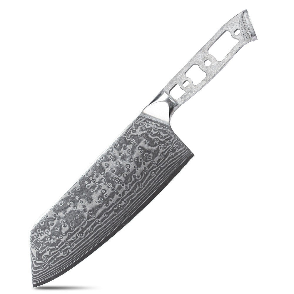 Lâmina Bruta para Facas de Cozinha TURWHO DIY, Aço Damasco 67 Camadas VG10, Faca Japonesa de Chef Santoku Kiritsuke para Fatiar e de Uso Geral