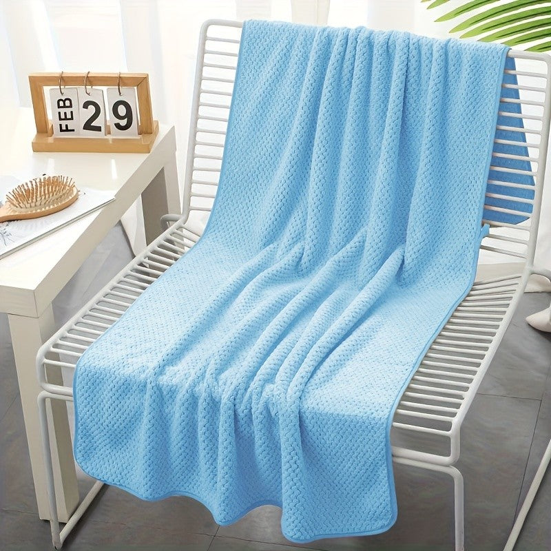 Pineapple Lattice Bath Towel Ultra Lightweight Breathable 70X140cm Coral Fleece Soft Comfortable for Beach Bathroom Quick Dry