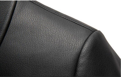 2025 Fall And Winter Models Men's Jacket Lapel Business Casual PU Leather Jacket Thin Thick Black Lake Blue