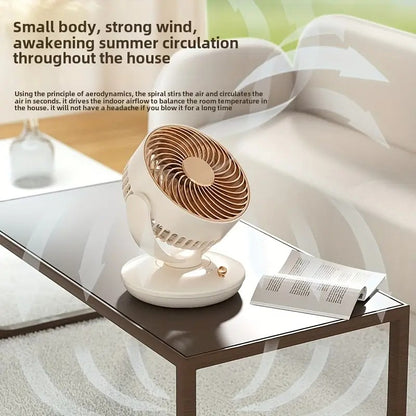USB Plug in small Desktop Fan 6 inch Table fan 3 Speed 140° Manual Tilt and 120° Auto Oscillation For Home Office Bedroom