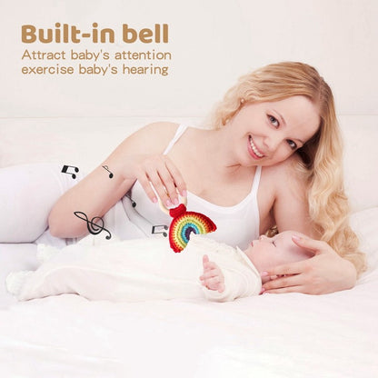 Baby Crochet Lemon Rattle Toys Wooden Bracelet Fruit Musical Rattle Teether Toys Handbell Newborn Soothing Oral Nursing Bite Toy