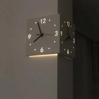 Corner Modern Wall Clock, Stylish Double-sided Luminous Wall Clock, Sensor Luminous Corner Wall Clock, Mute Wall Clock