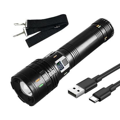 30000000LM High Power LED Flashlight Most Bright Tactical Torch Rechargeable Portable Light Long Shot 5000M Camping Hunting Lamp