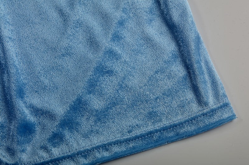 Velvet Swing Collar Sleeveless Slip Sexy Slit Maxi Dress 2024 New Fashion Evening Party Women Elegant Streetwear Y2K