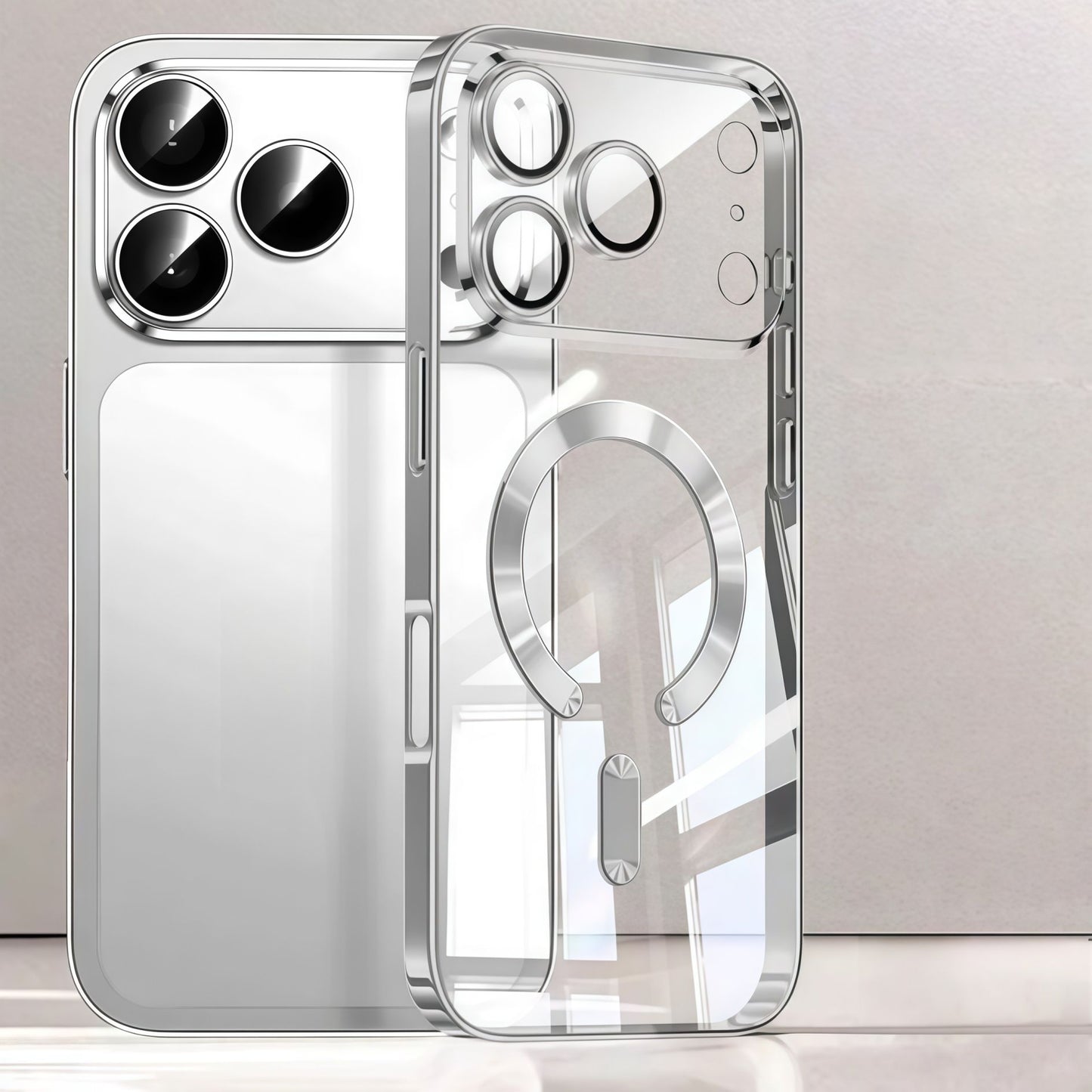 Proteção de Câmera Capa Luxo Transparente com Galvanoplastia TPU Macio Proteção contra Quedas com Capa de Telefone Magnética Para iPhone17Pro Max/17Pro/Air/17