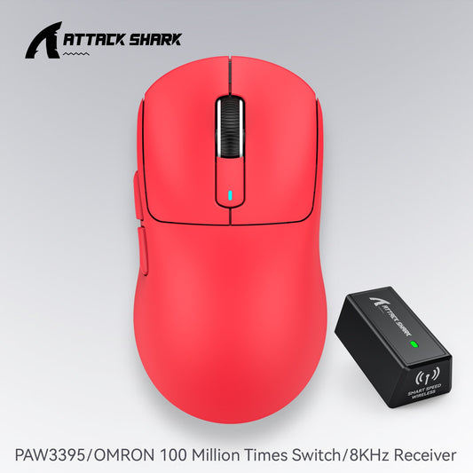 Attack Shark X3orX3Pro  PixArt 1K/4K lightweight?3-mode macro wireless gaming mouse,26K DPI PAW3395,suitable for laptop/Win/Mac