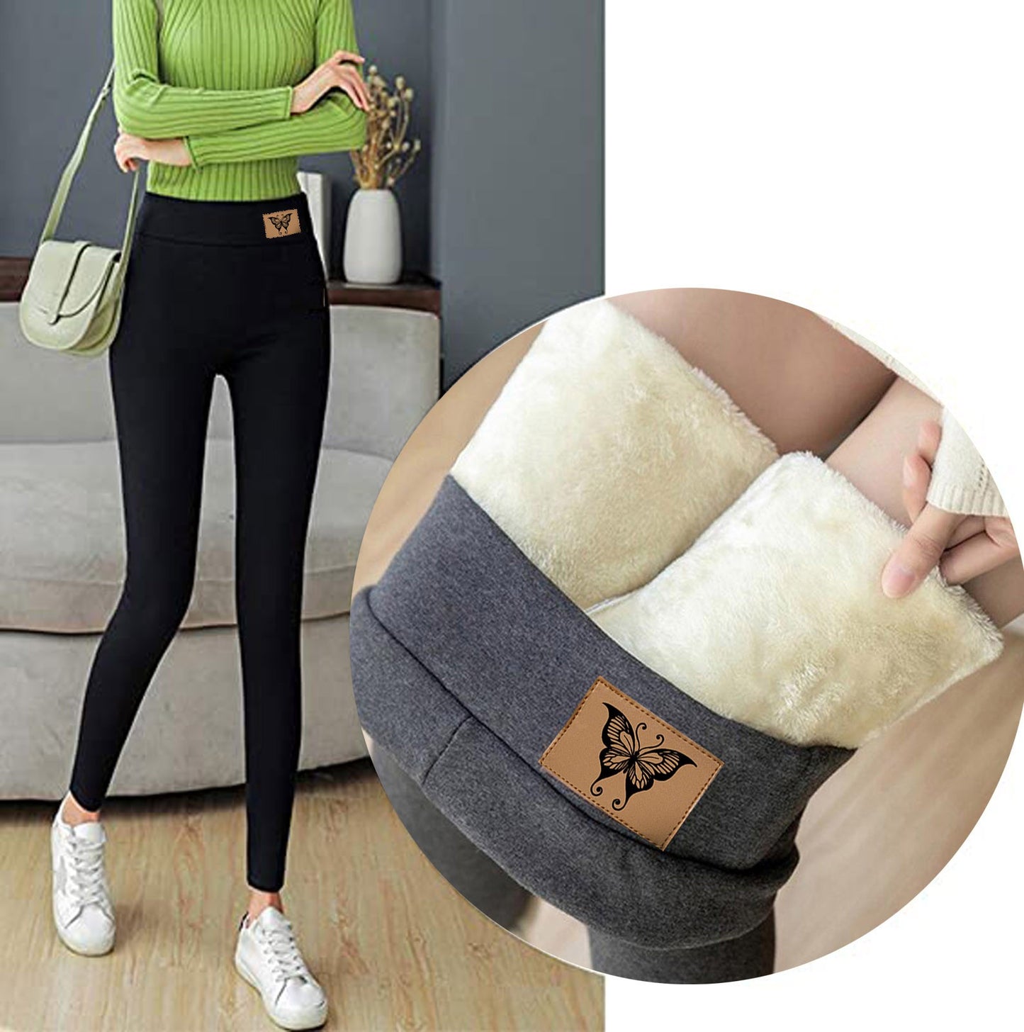 Winter Women Leggings Fleece Lined Velvet Keep Warm Pants High Waist Leggings Women Solid Comfortable Stretchy Thermal Plus Size