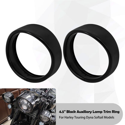 Anel de Acabamento do Farol de 7'' para Motocicleta + Capa de Luz de Neblina de 4.5'' + Anel de Acabamento do Pisca Estilo Visor para Harley Touring Road King Softail