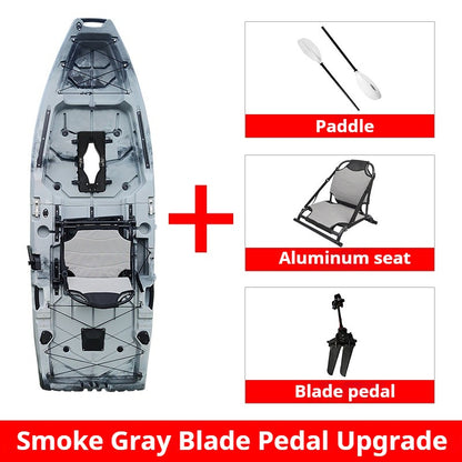 Caiaque Modular de 2 Lugares, Canoa HDPE Elétrica/a Pedal com Assentos de Alumínio, Barco de Pesca Portátil para Recreação em Lagos e no Mar
