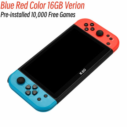 10000 Free Games X80 Portable Game Console 7 Inch Screen Handheld Game Player 16GB For PS1/MAME Retro Arcade Game Support TV Out