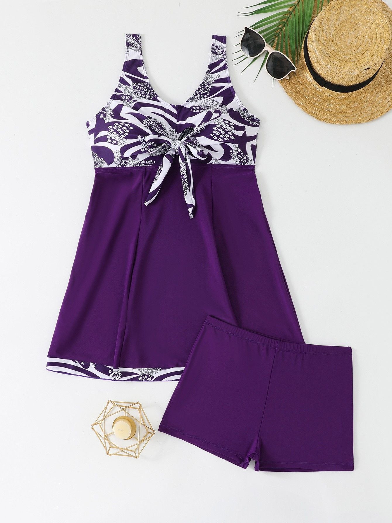 Vigoashely 2025 Sexy Blue Patchwork Tankini High Waist Push UP Swimsuit Women Swimwear Biquinis Lady Strapped Beach Bathing Suit