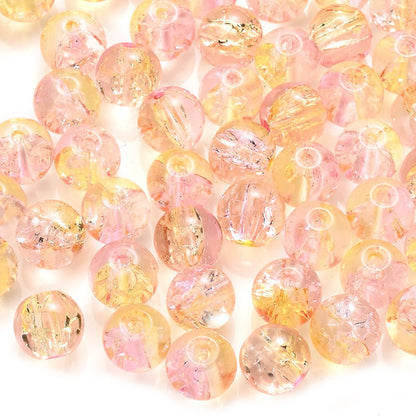 100pcs 8mm Christmas Crystal Glass Crack Beads Red and Green Gradient Spacer Beads for DIY Bracelet Necklace Jewelry Making