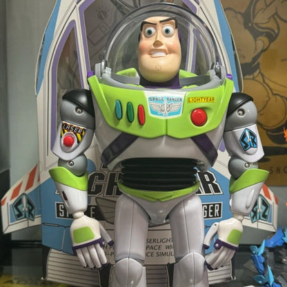 Novo e Genuíno Disney Toy Story Buzz Lightyear Nave Espacial Som Boneco Modelo 33cm Coleção de Mesa Action Figure Brinquedo Presente para Crianças