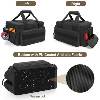 XMSJ Bolsa de Ferramentas Tática Reforçada de 14" Base Antiderrapante Organizador Multiuso para Homen de Serviço Carpinteiros Armazenamento de Ferramentas Durável Portátil