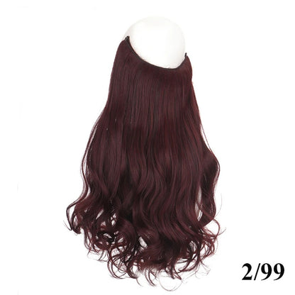 Extensão de cabelo com fio invisível (40cm 50cm 60cm) cabelo liso cabelo encaracolado uso diário adequado para todas as mulheres