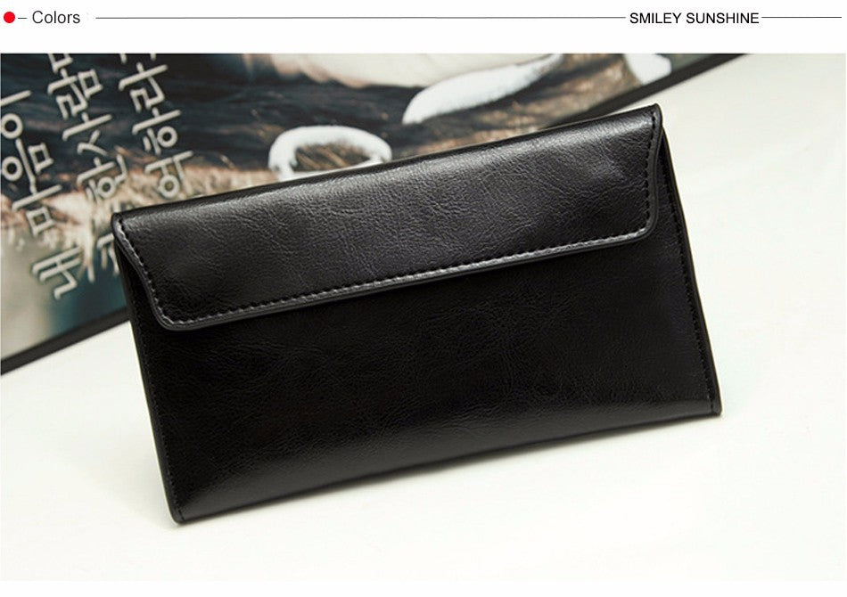 Women Leather Slim Clutch Bag Long Wallet Female Handbag Luxury Genuine Leather Wallets Coin Purses Ladies Card Holder Bolsos