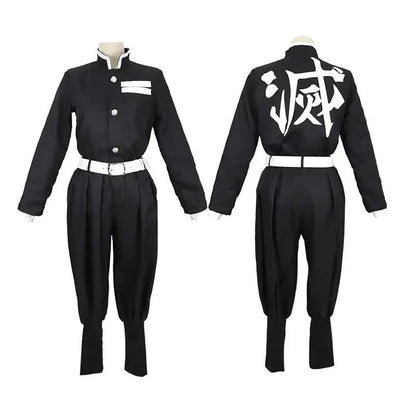 Kids Demon Slayer Corps Kimetsu No Yaiba Cosplay Costume - Kamado Tanjirou Uniform with Anime Cloak Agatsuma Zenitsu Dress-Up Ou
